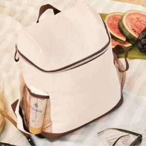 DSW Cream/Brown Backpack Cooler Medium Size